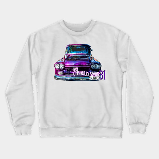 1959 Chevrolet Apache 31 Pickup Truck Crewneck Sweatshirt by Gestalt Imagery